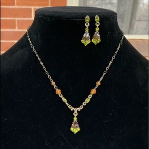 Elegant Victorian style Necklace post Earring Set